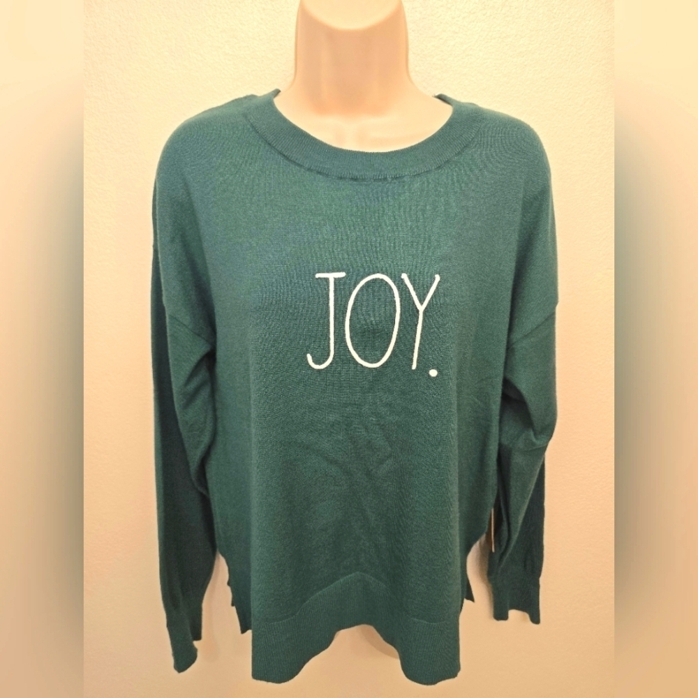 NWOT Rae Dunn "Joy" Long Sleeve Crew Neck Ladies Sweater